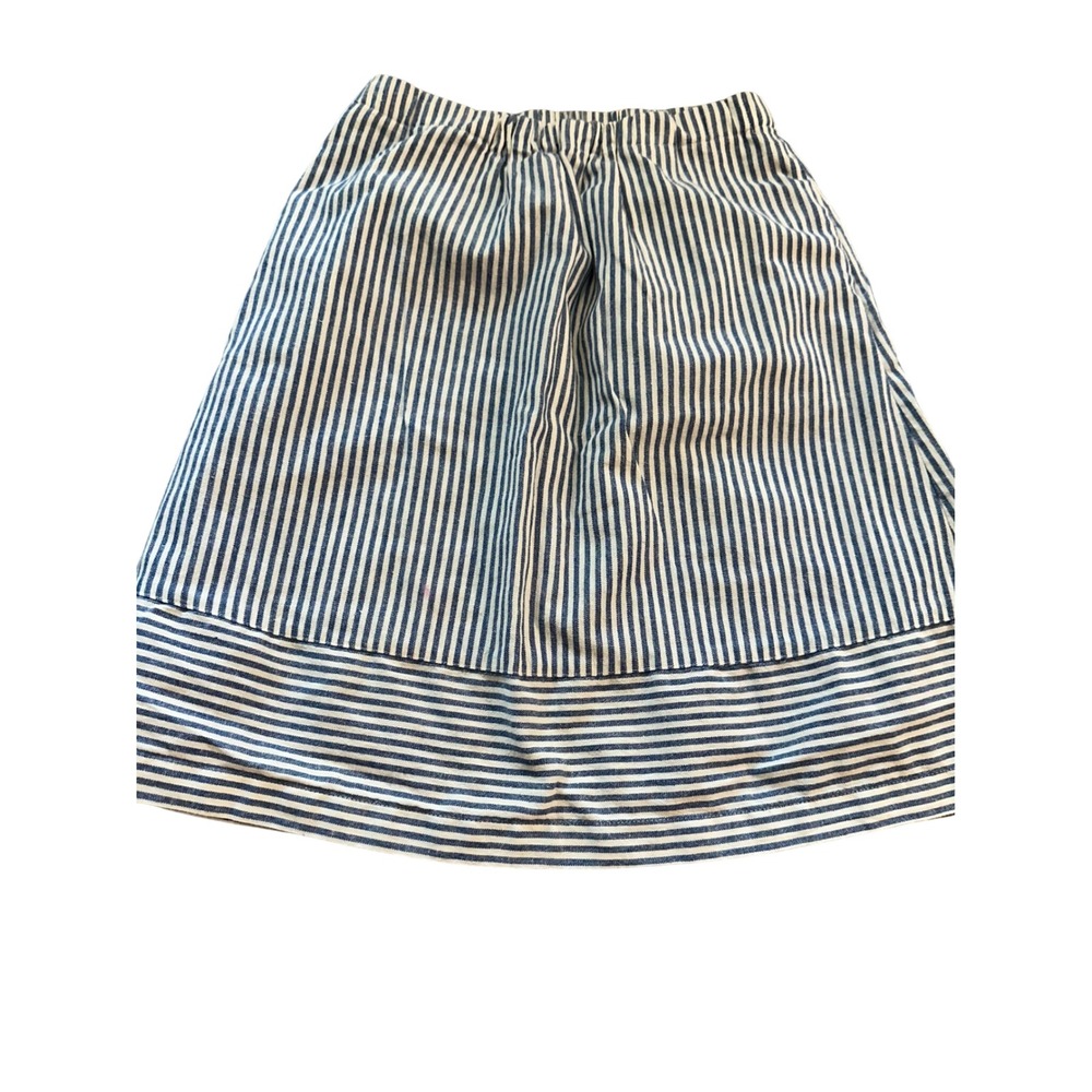 J.Crew Womens Blue White Striped Linen Blend A-Line Skirt G5892 Small